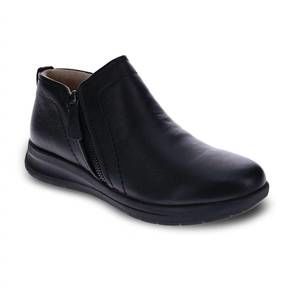 NEW REVERE women's dublin leather ankle bootie in black french